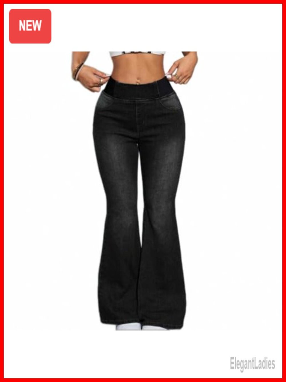 High Waisted Skinny Bell Bottom Jeans Stretch Flare Slim Fit Denim Pants